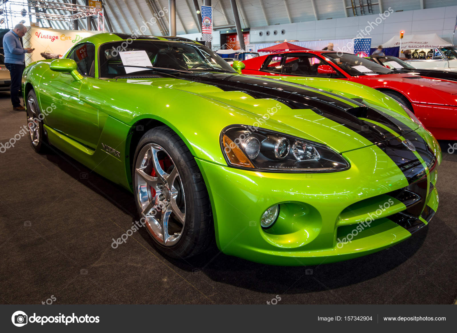 STUTTGART, GERMANY - MARCH 03, 2017: Sports car Dodge Viper SRT-10 Coupe, 2010. Europe's greatest classic car exhibition "RETRO CLASSICS"